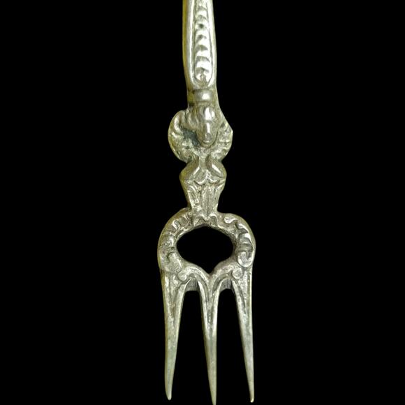 Vintage Small Ornate Serving Fork,Italian Olive Fork,Italy, Souvenir - Picture 6 of 7